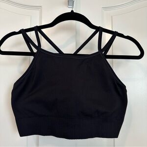 Zella Black Ribbed Sports Bra Size XL